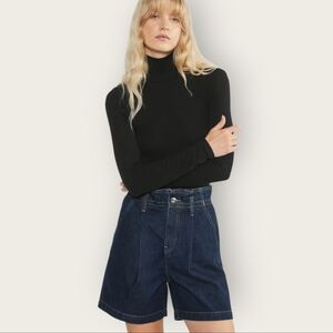 ARITZIA WILFRED Roundabout Bermuda Shorts In No Stress Dark Blue Denim Size 28
